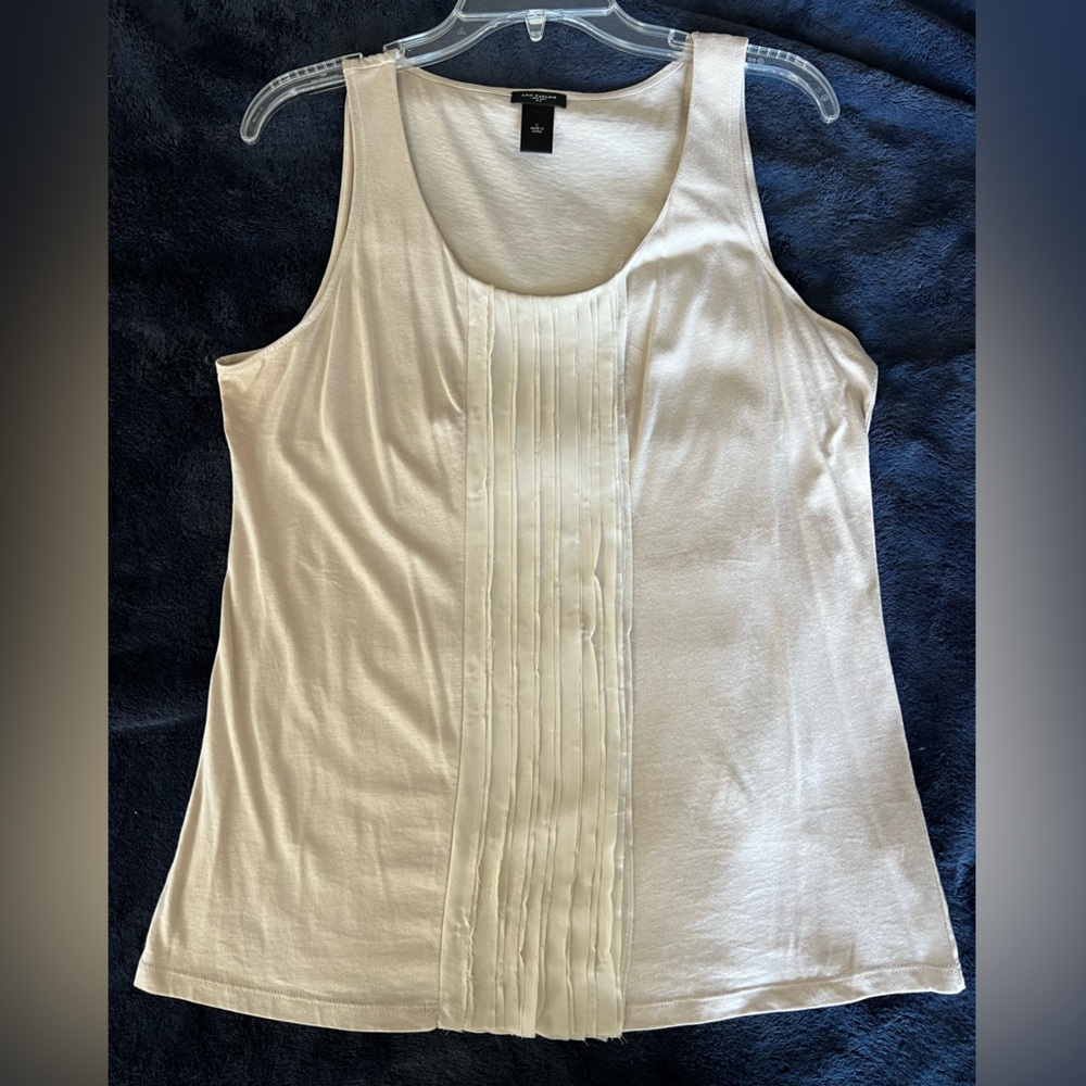 Ann Taylor Beige Sleeveless Blouse